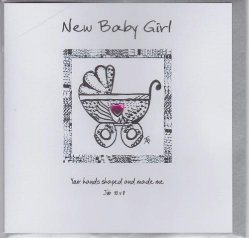 Potty Mouse Ali Doodles - New Baby Girl Greetings Card