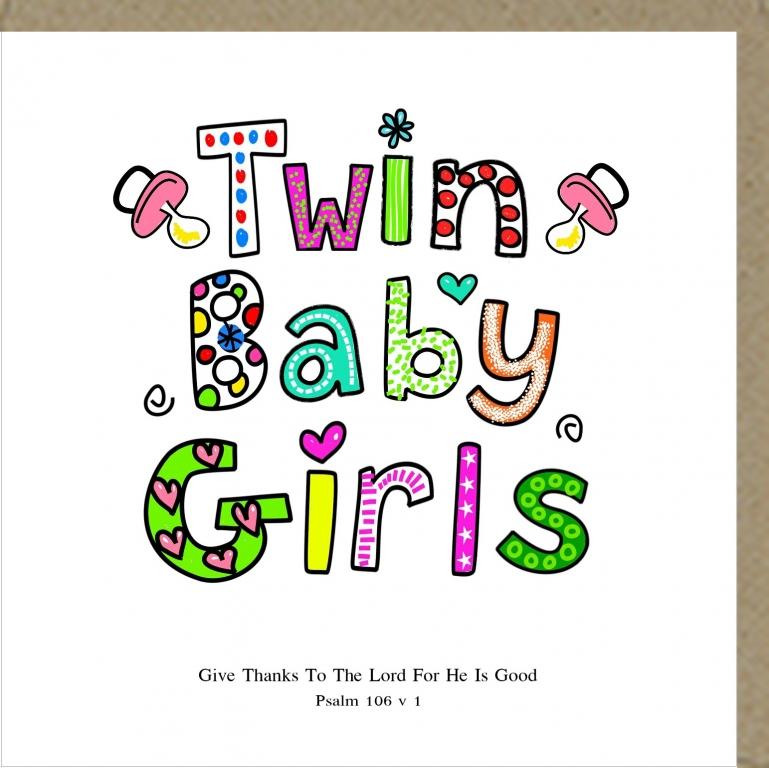 Potty Mouse Greetings Card Twin Baby Girls
