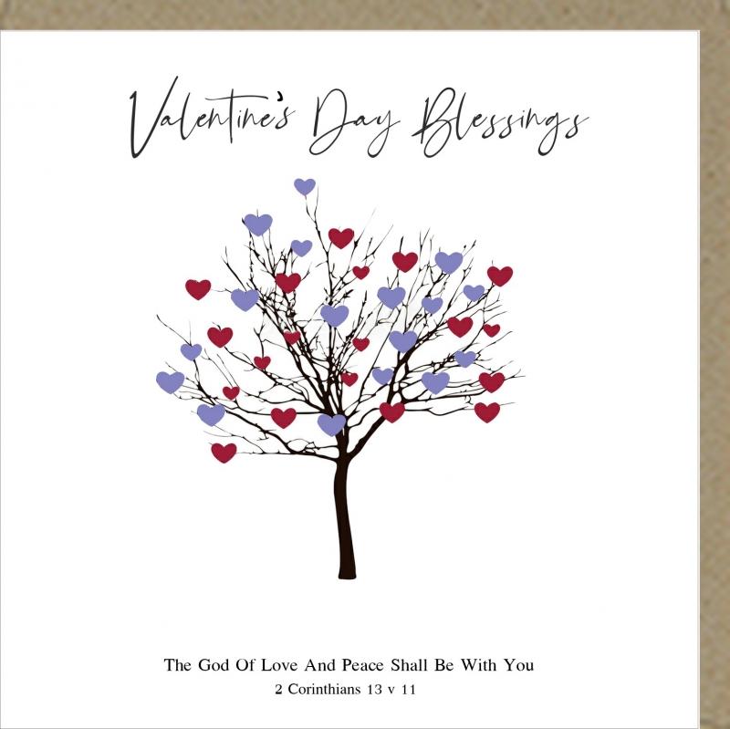 Valentines Day Blessings Blue Greetings Card