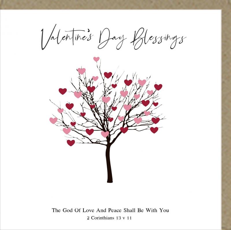 Valentines Day Blessings Pink Greetings Card