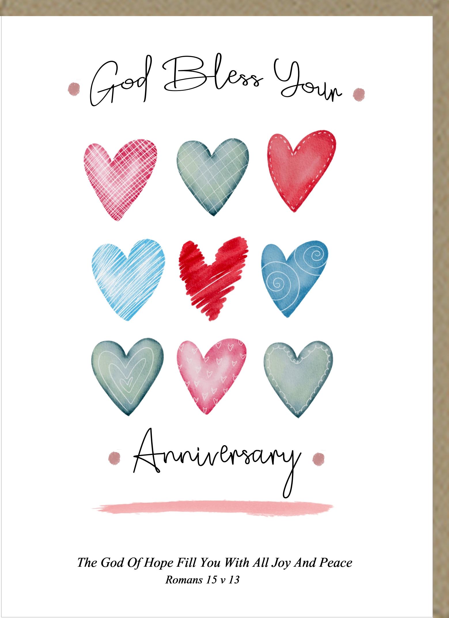 God Bless Your Anniversary Greetings Card