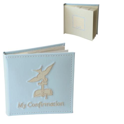 Confirmation Leather Look Photo Album - Blue