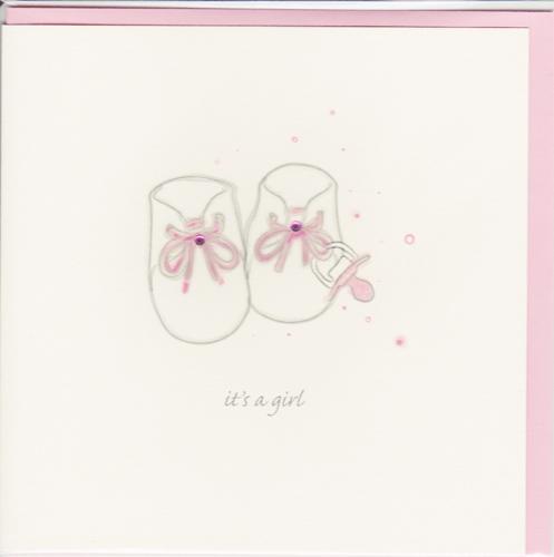 It's a Girl Shoes Greetings Card