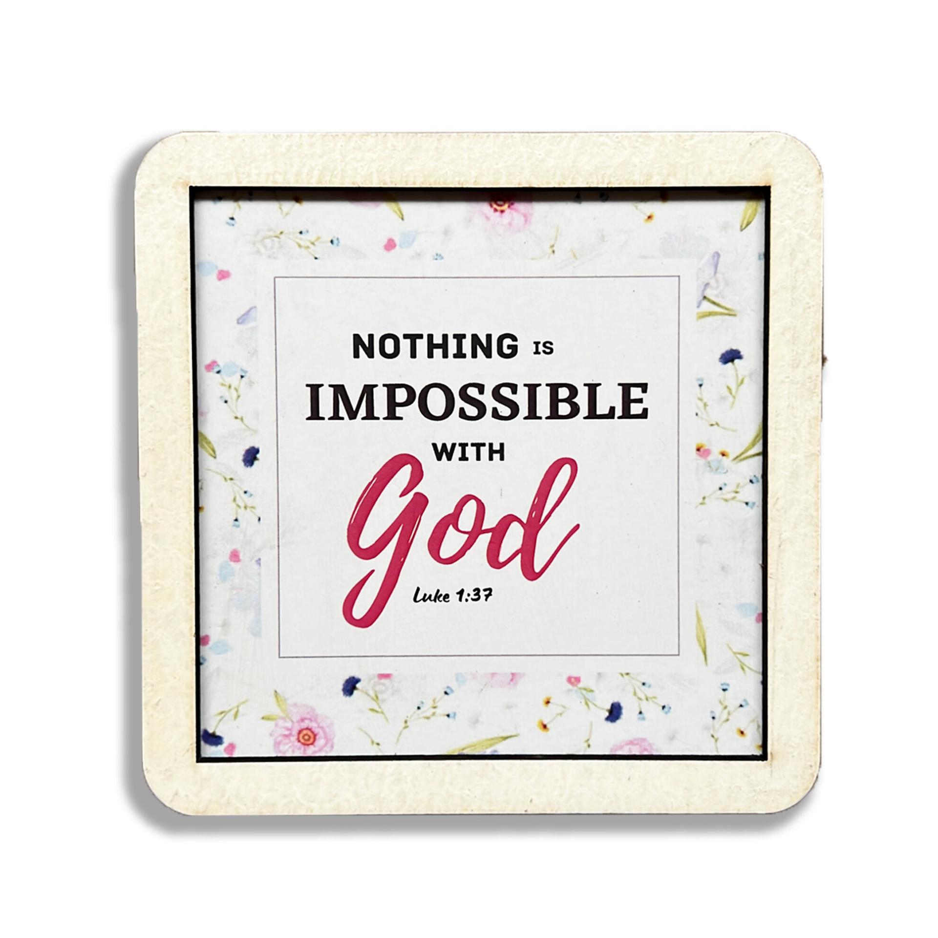 Set of 6 Coasters - Nothing is impossible with God