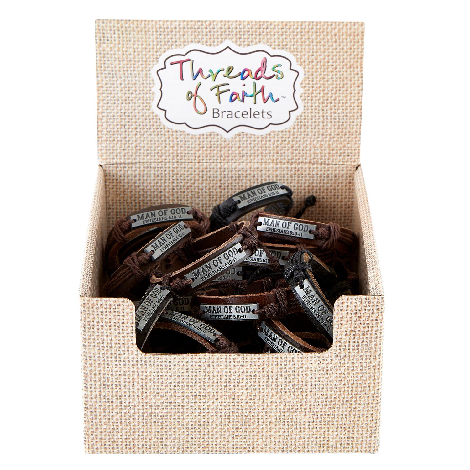 Threads of Faith: Man of God Bracelets (Pack of 24)