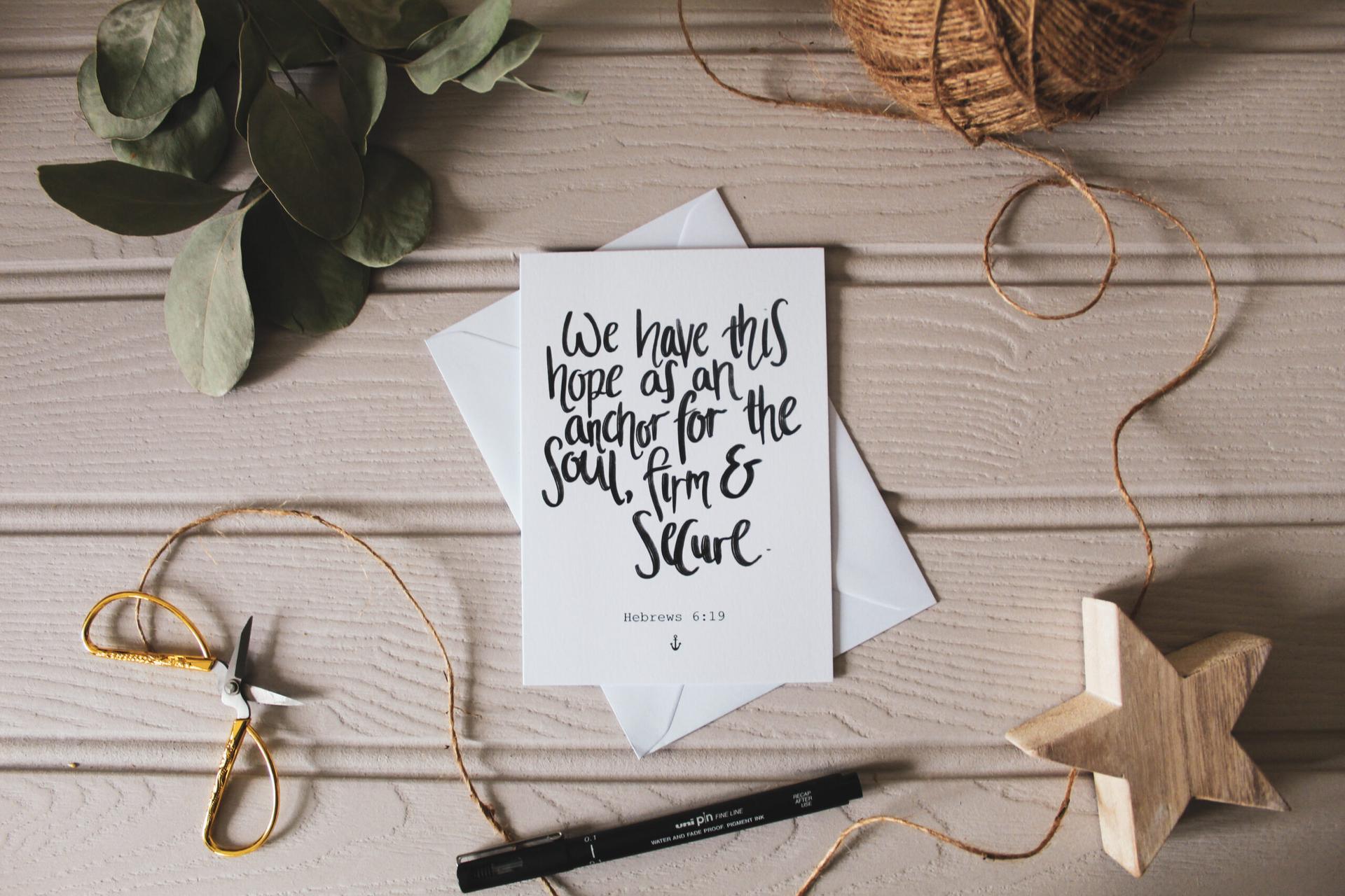 Hebrews 6:19 Greetings Card