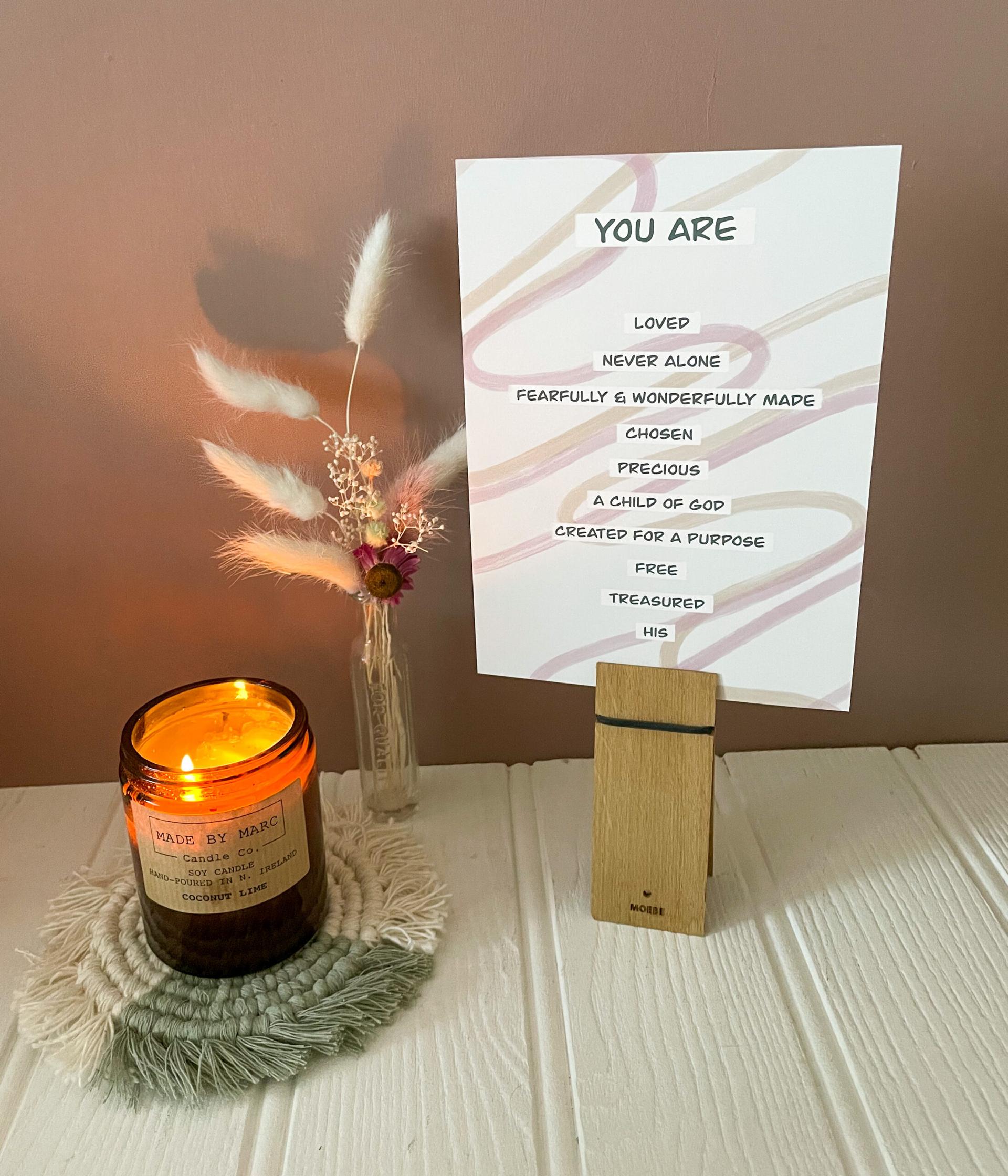 You Are Loved, Never Alone Pink Art Print (Size A5)