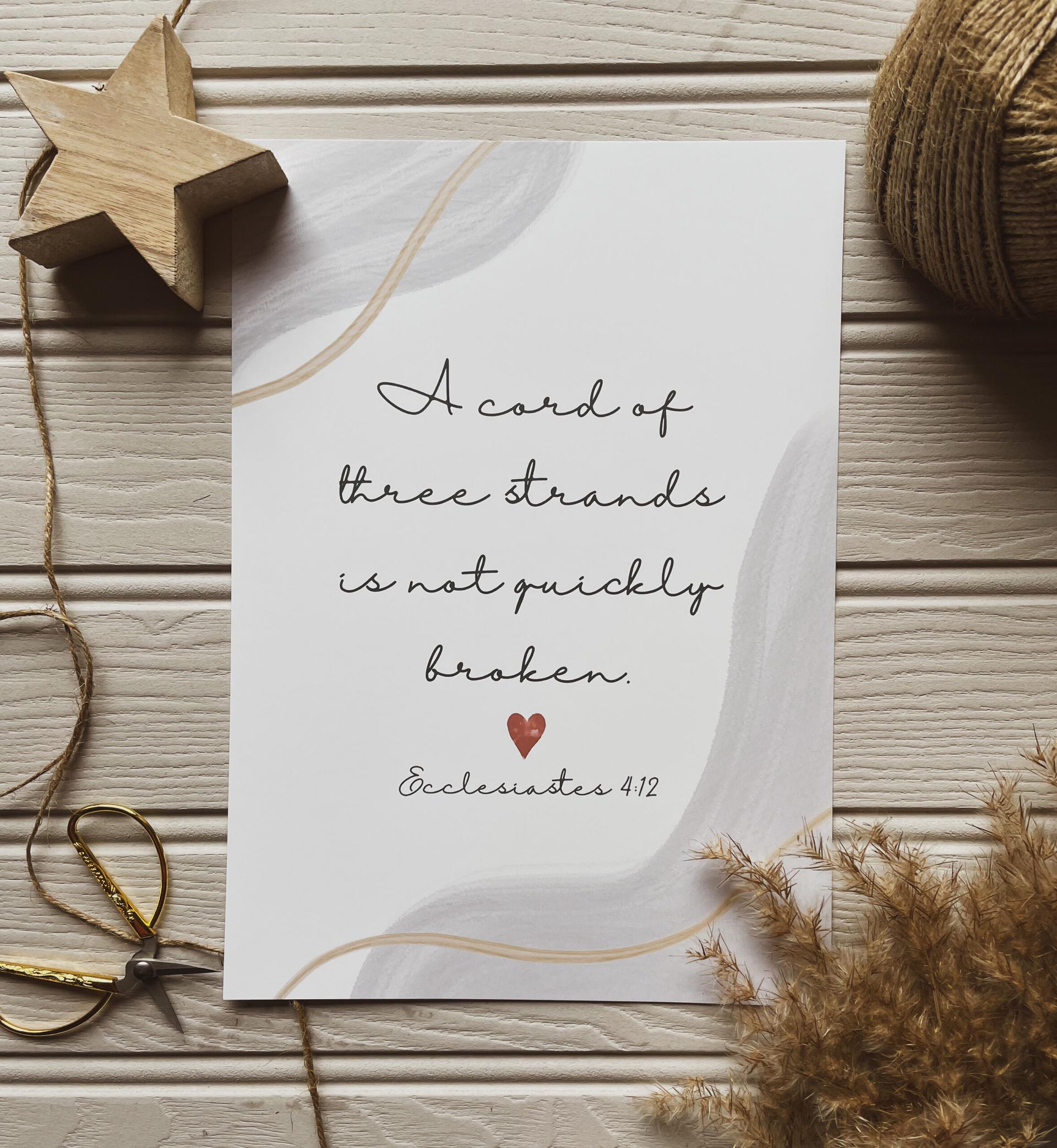 Ecclesiastes 4:12 Art Print (Size 5" X 7")