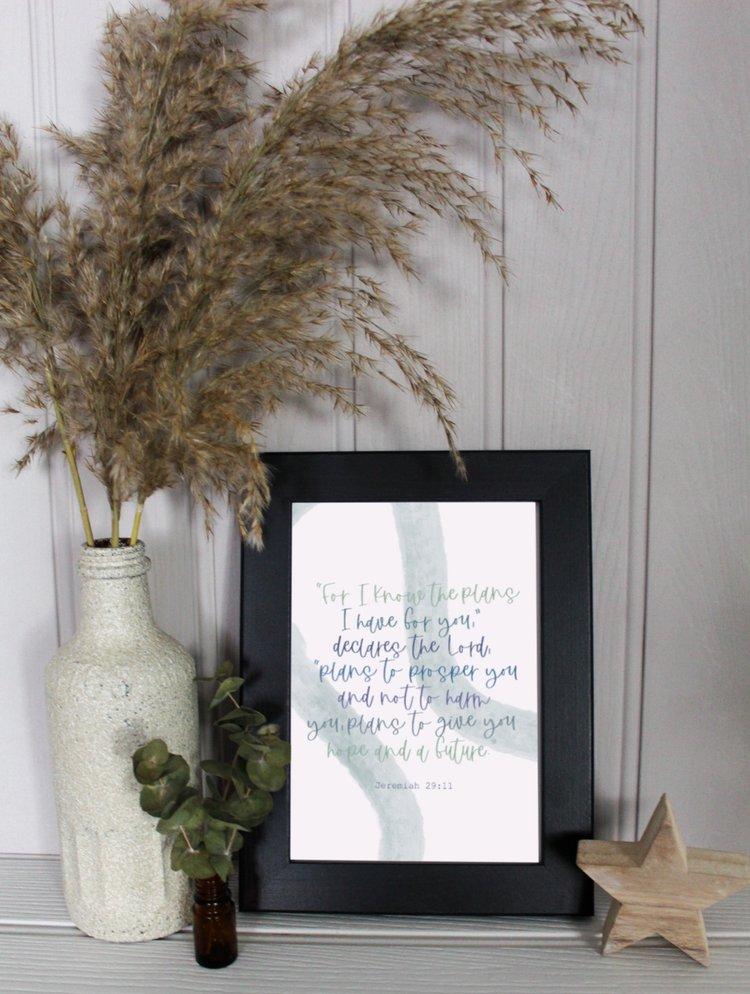 Jeremiah 29:11 Art Print (Size A5)
