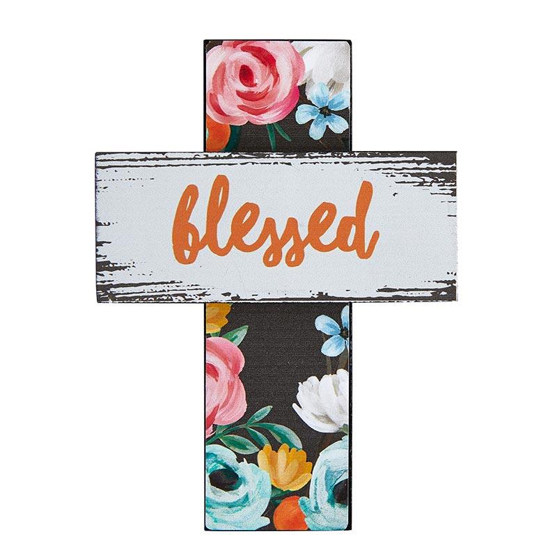 Tabletop Easel Cross - Blessed