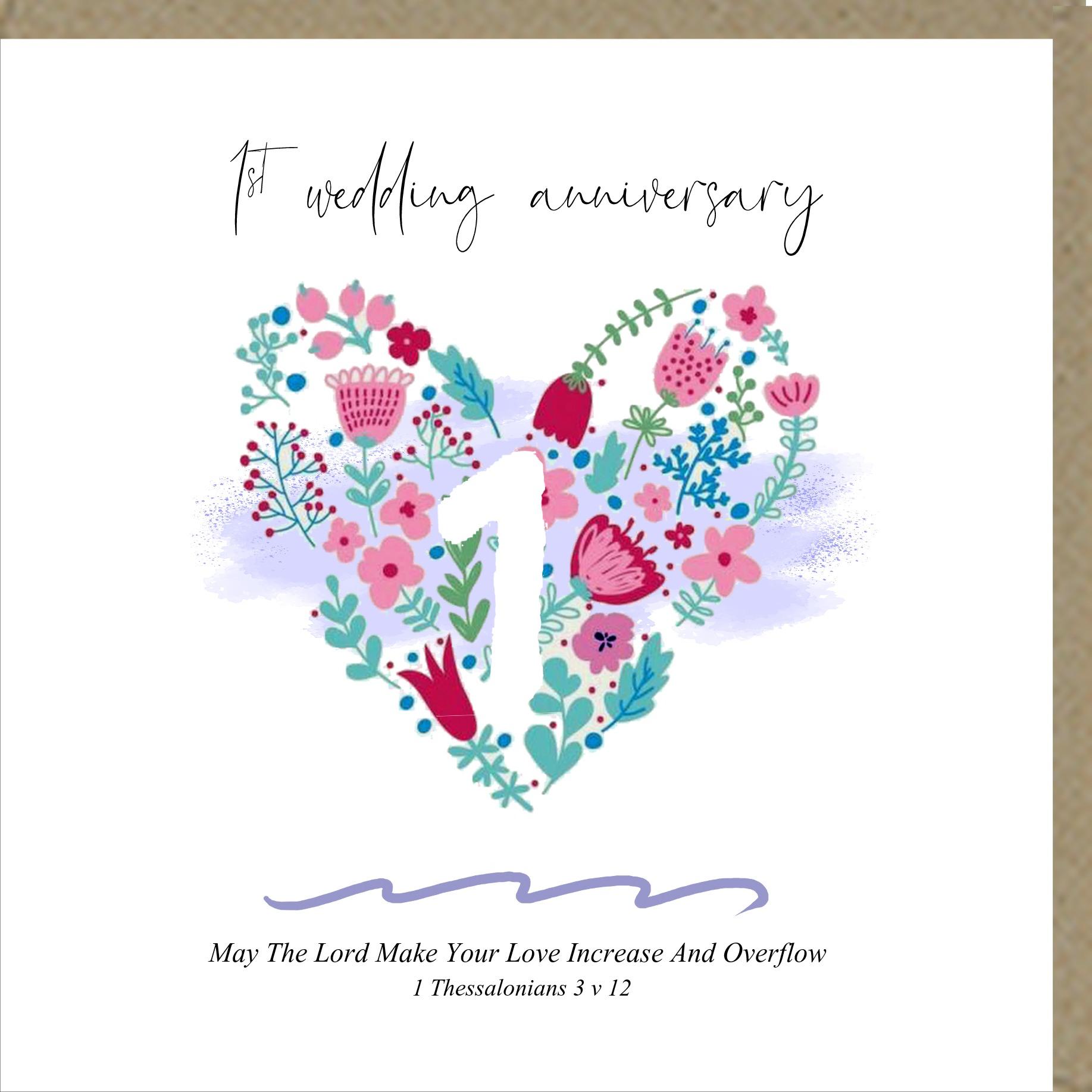 1st Wedding Anniversary Greetings Card