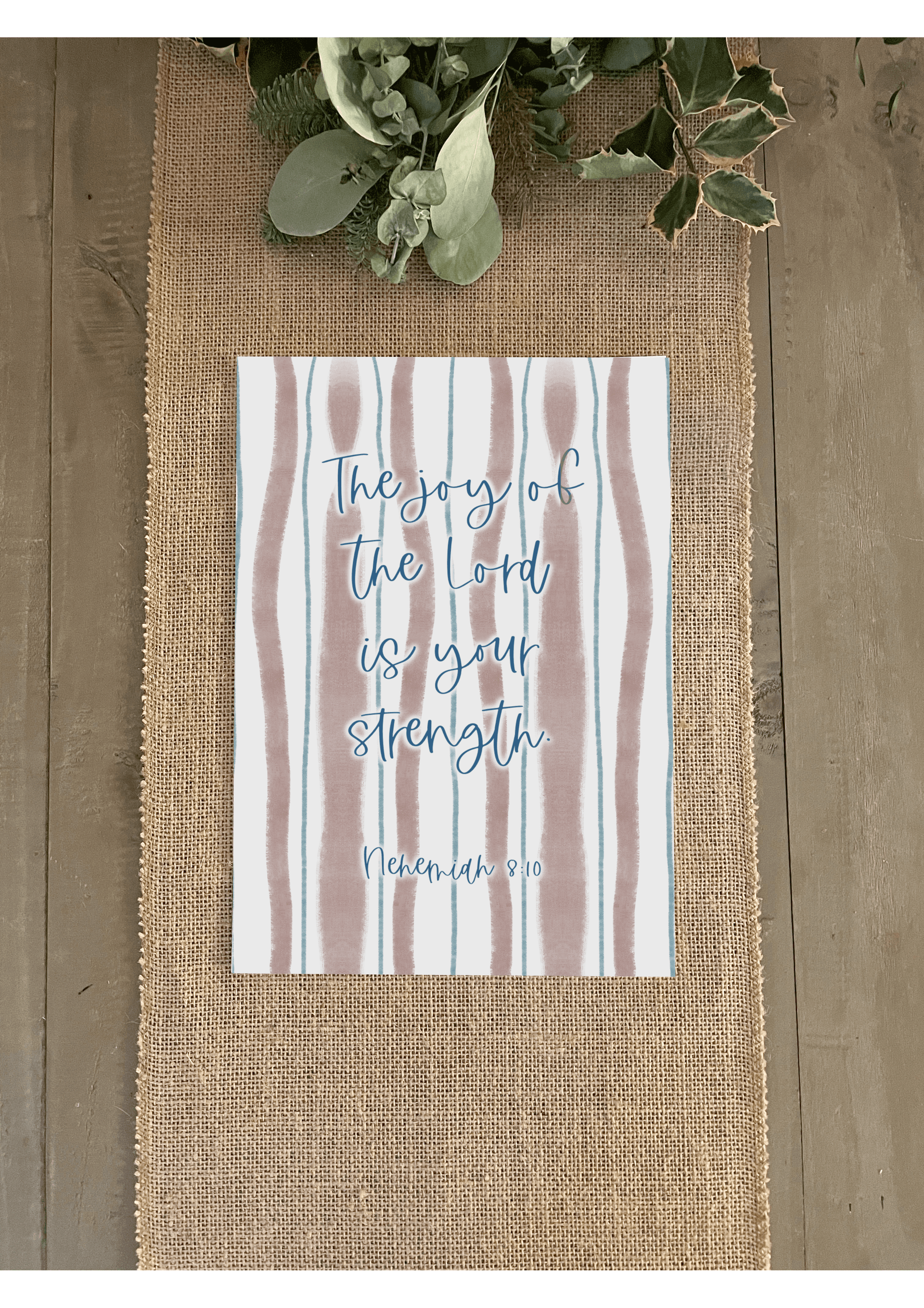 Nehemiah 8:10 Art Print (Size A5)