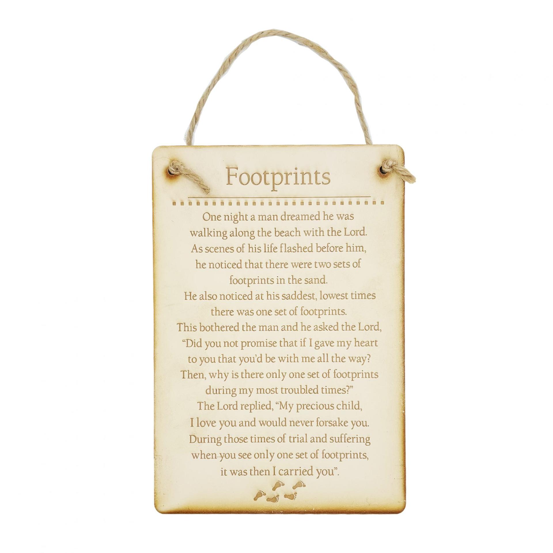 Footprints Rectangle Plaque