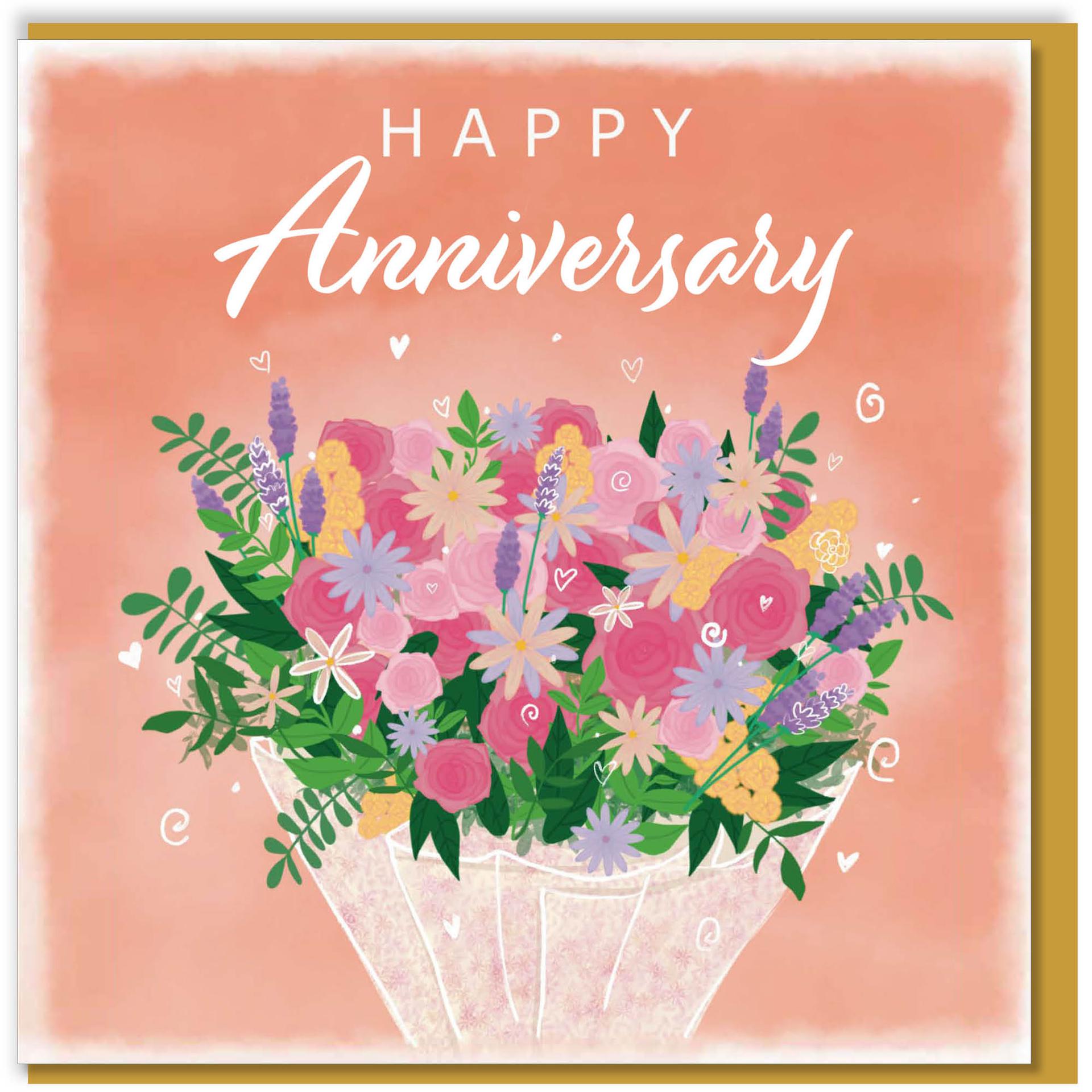 Bouquet Christian Anniversary Card