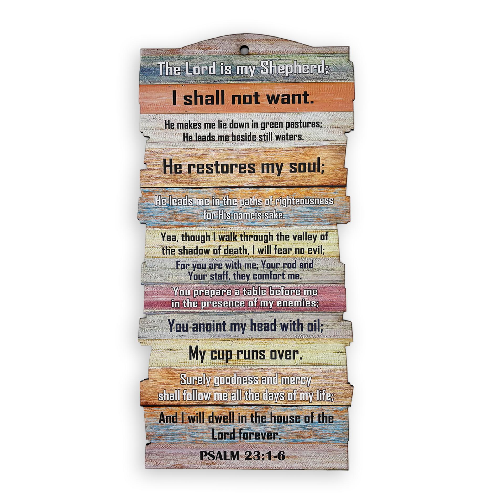 Small Stacked Wooden Plaque – “Psalm 23”