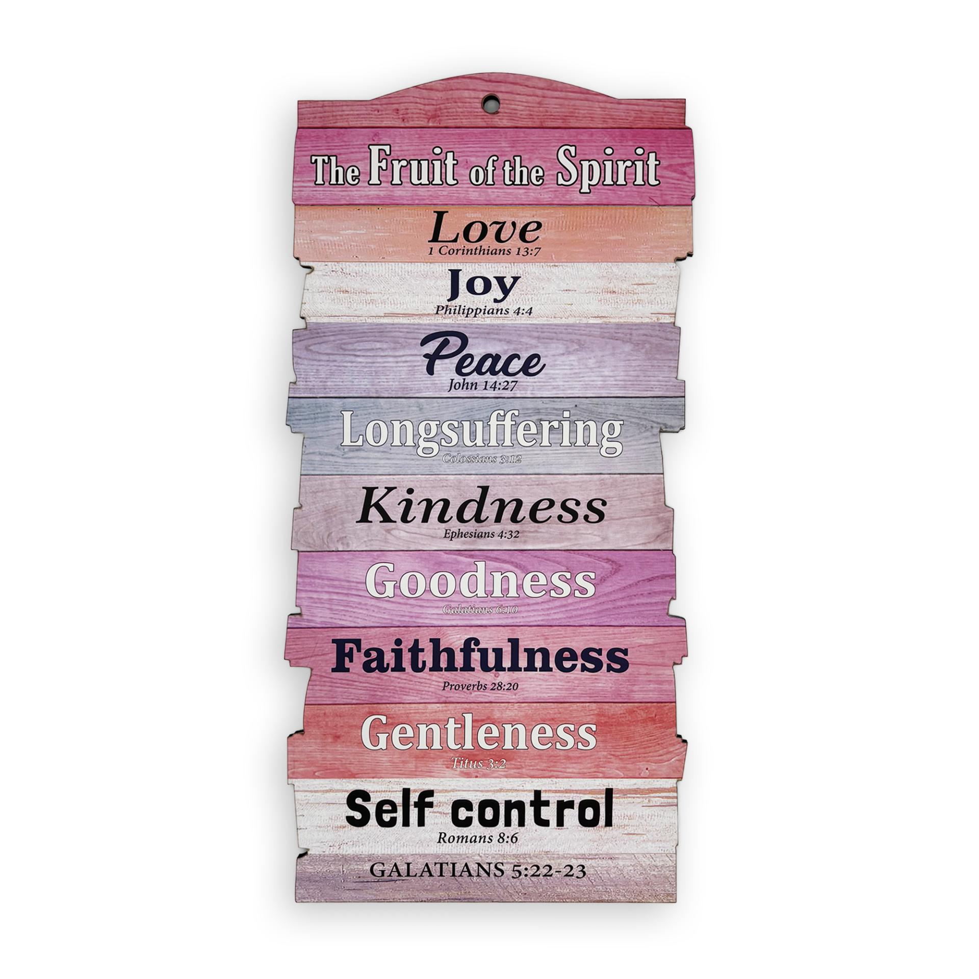 Large Stacked Wooden Plaque – “Fruit of the Spirit” (Galatians 5:22–23)