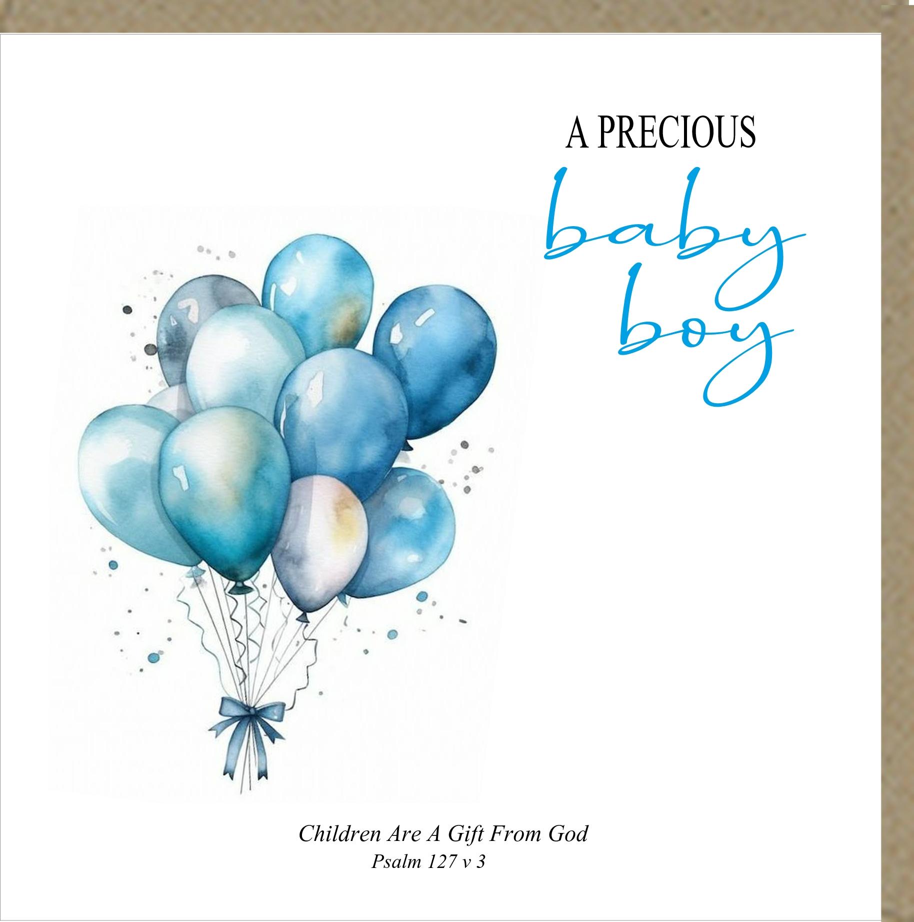 A Precious Baby Boy Greetings Card