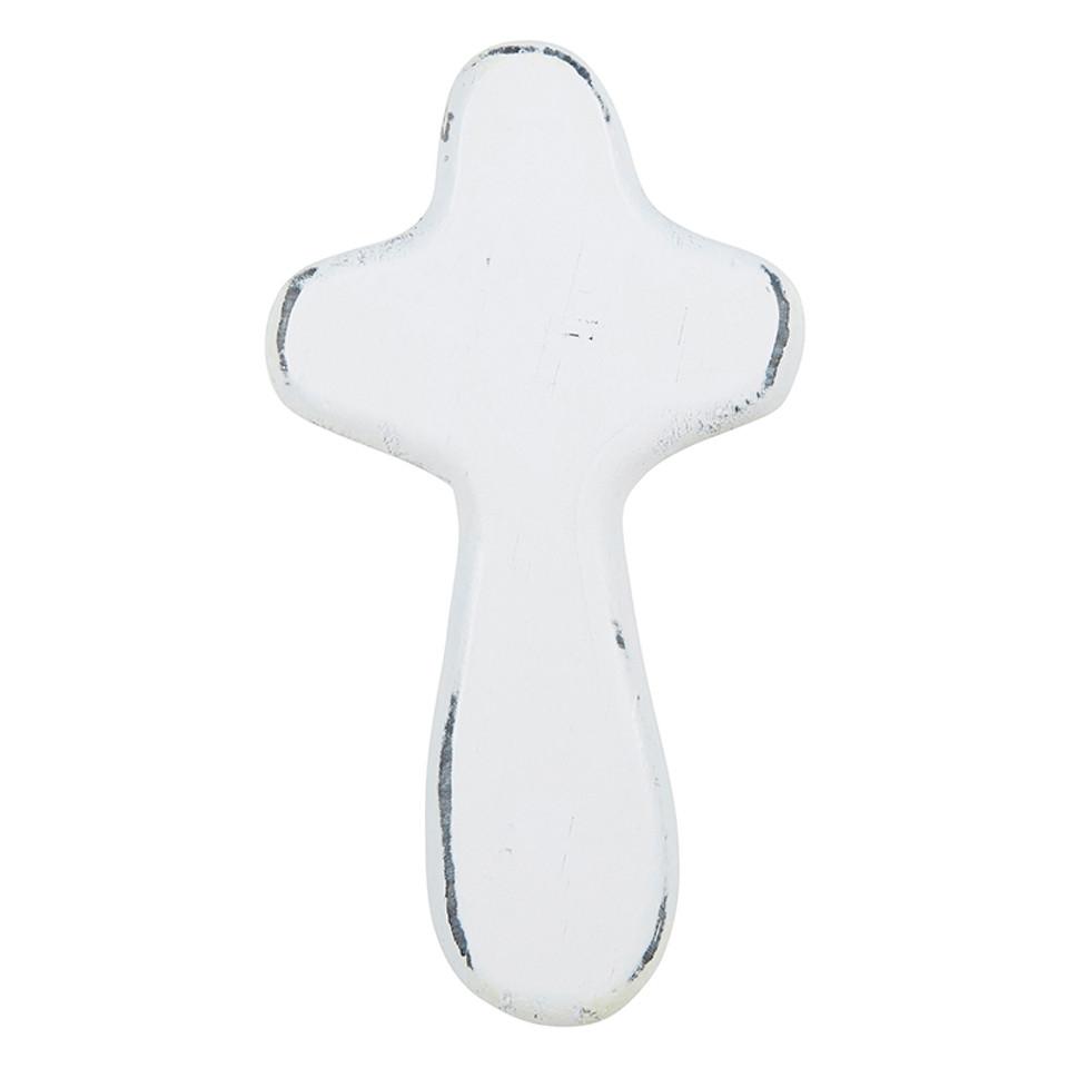 White Hand Held Prayer Cross
