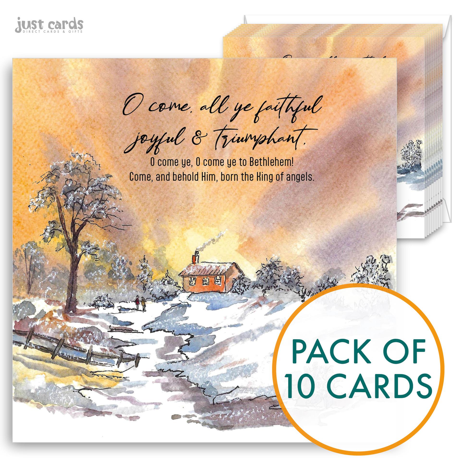 O come all ye Faithful Christian Christmas Cards