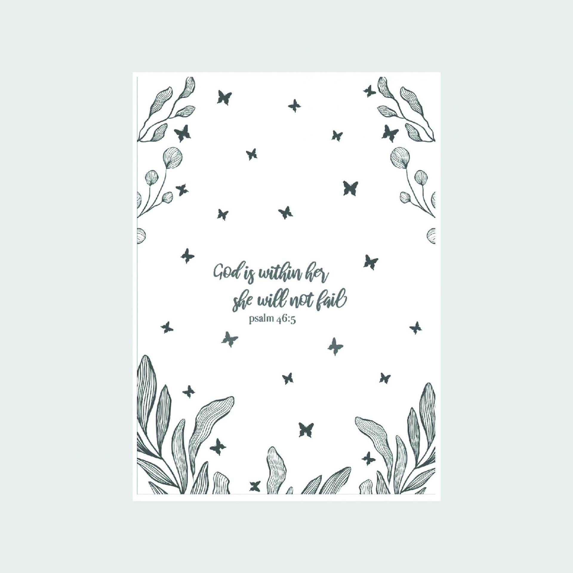 Tea Towel - God is within her she will not fail. Psalm 46:5