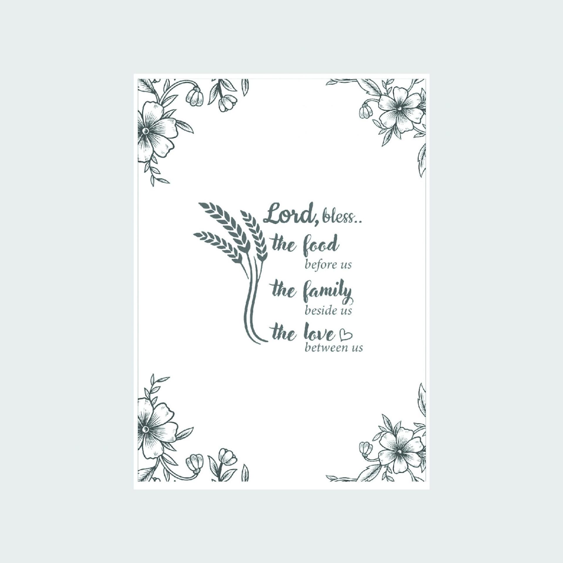 Tea Towel - Lord bless the food before us, the family beside us and the love between us.