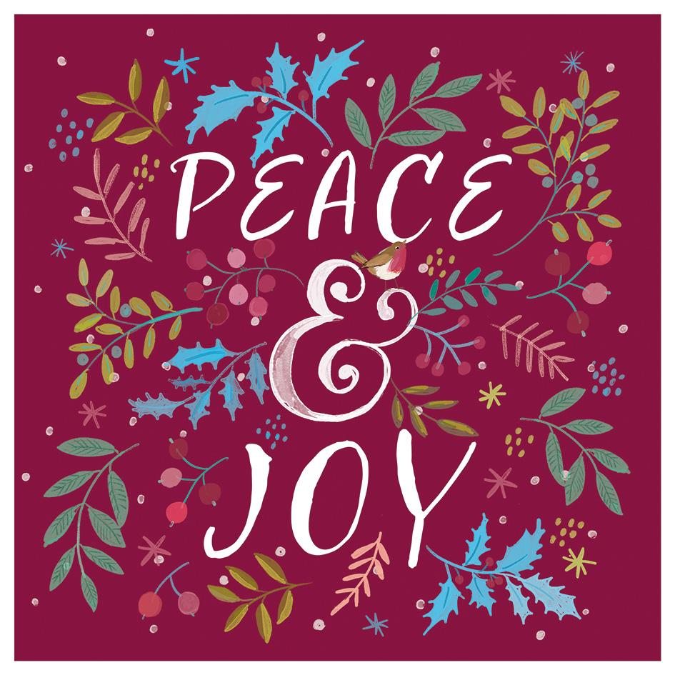 TLM - Peace and Joy Festive Christmas Cards (Pack of 20)