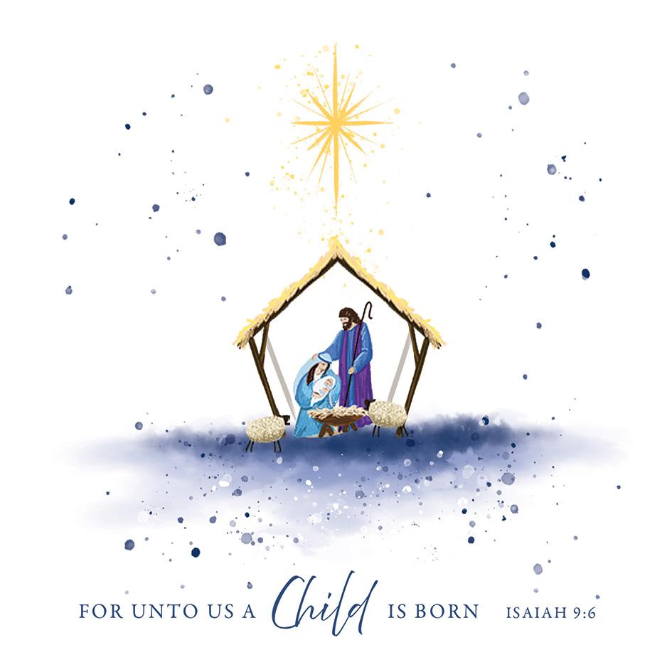 TLM - Watercolour nativity Christmas Cards (Pack of 10)