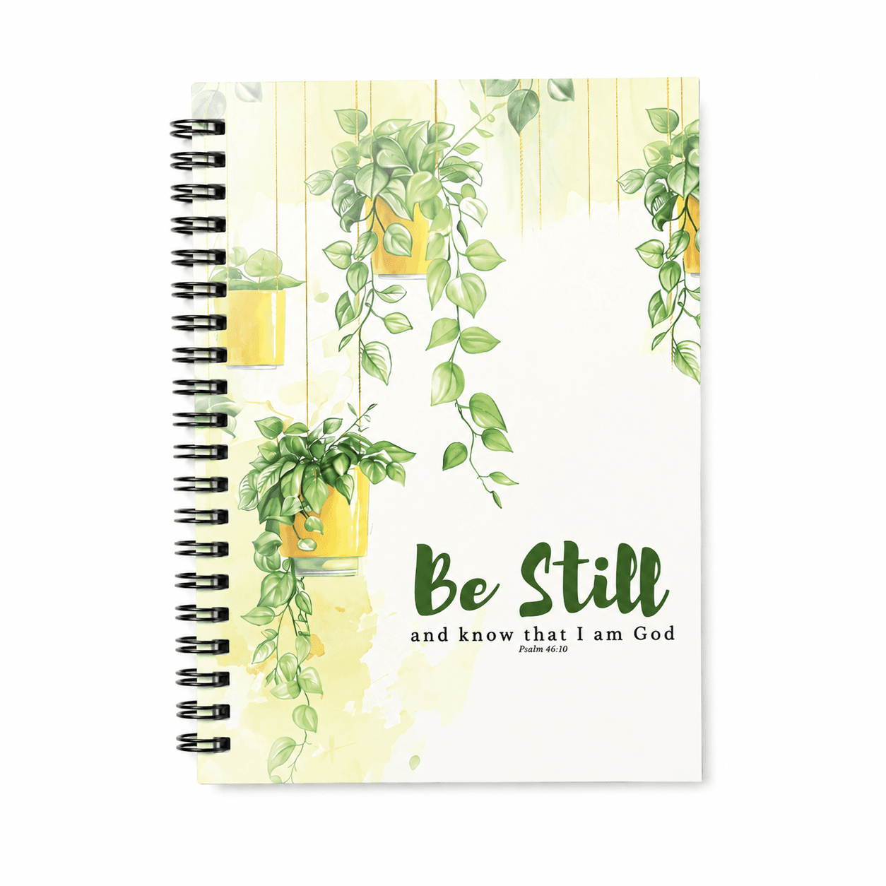 Colour Notepad - Spiral Bound - Hard Cover - 196 pages - Be still and know that I am God. Psalms 46:10