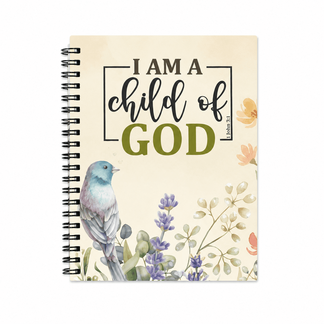 Colour Notepad - Spiral Bound - Hard Cover - 196 pages - I am a child of God. I john 3:1