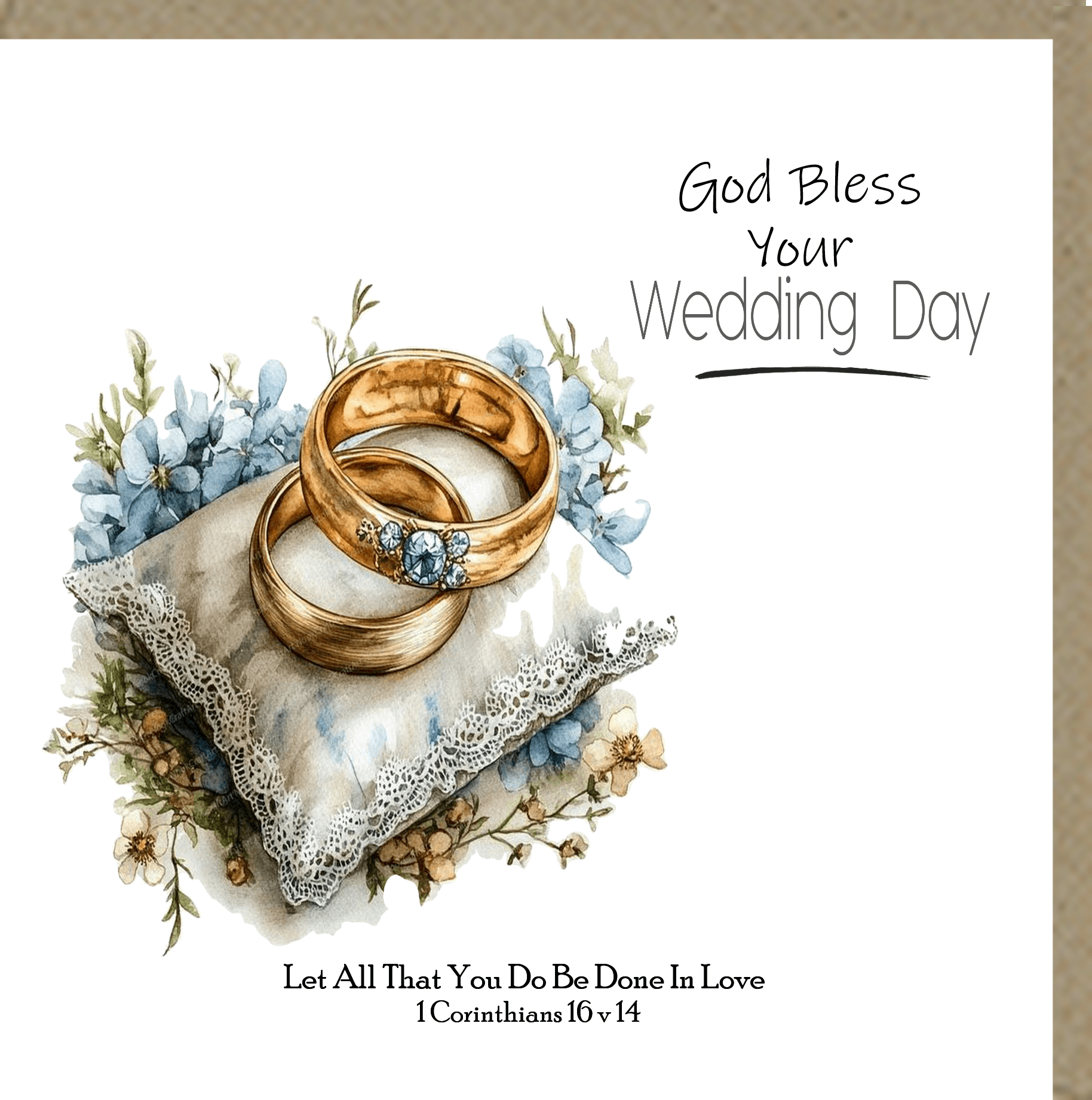 God Bless Your Wedding Day Greetings Card