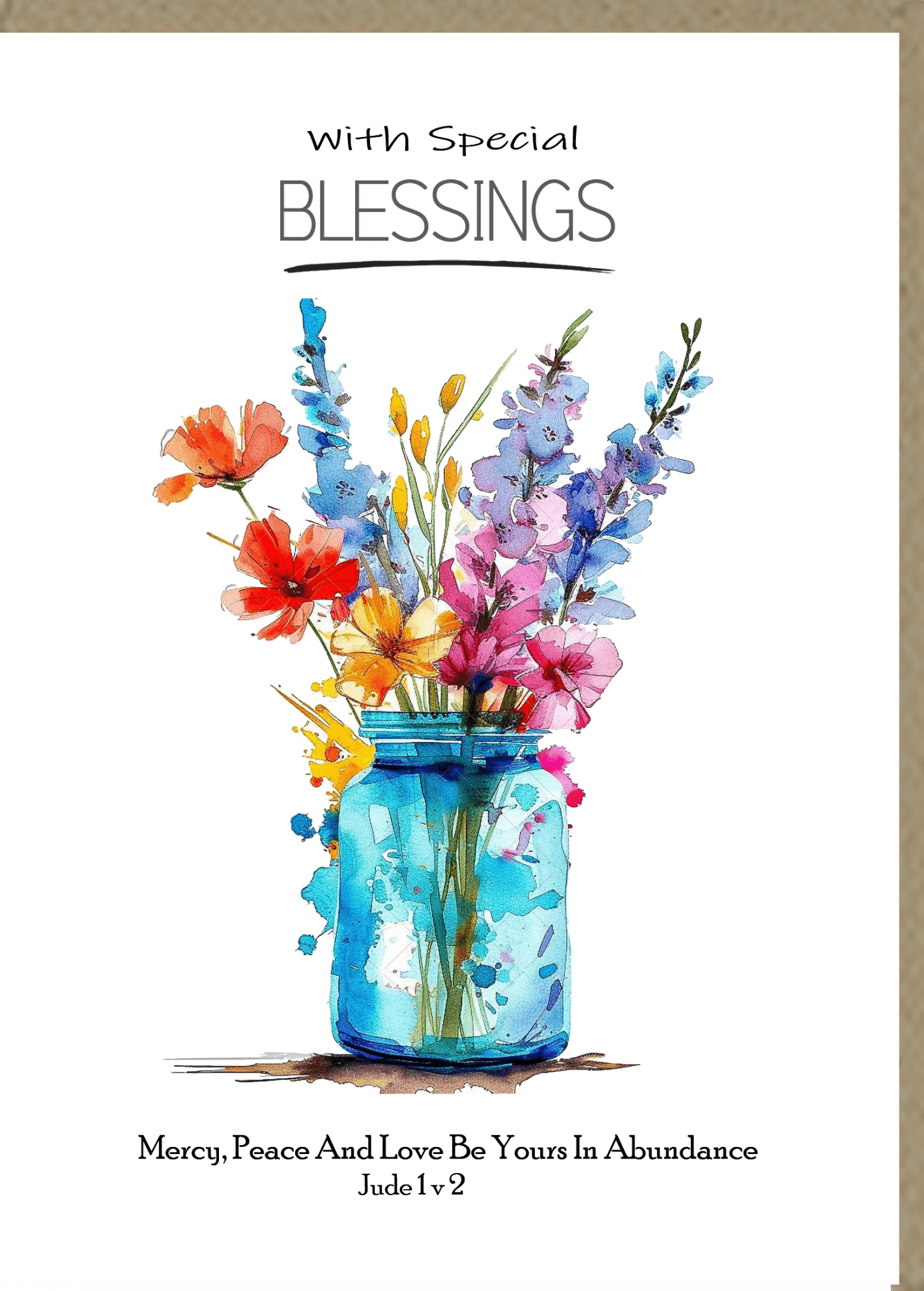 With Special Blessings Greetings Card