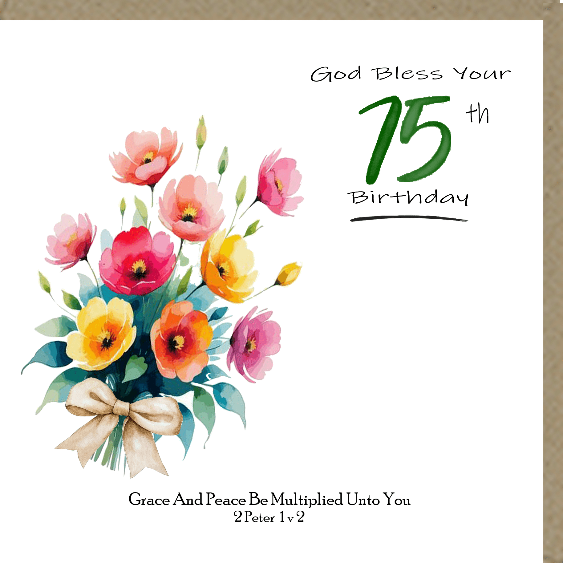 God Bless Your Birthday 75th Greetings Card