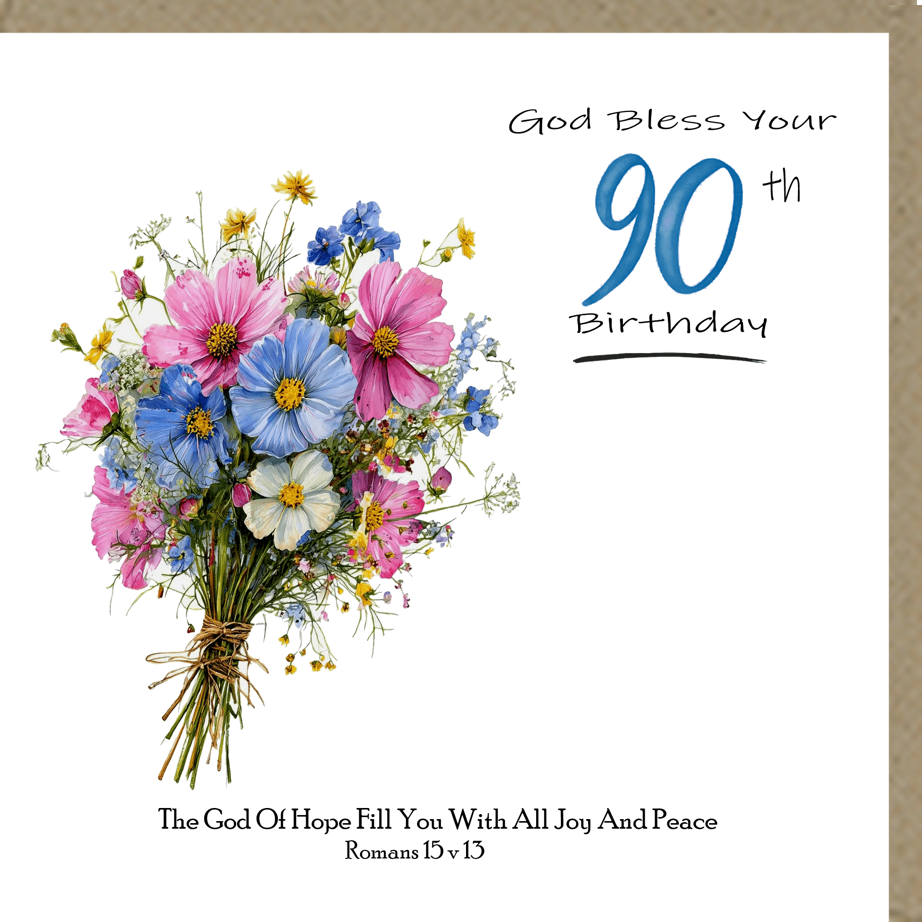 God Bless Your Birthday 90th Greetings Card