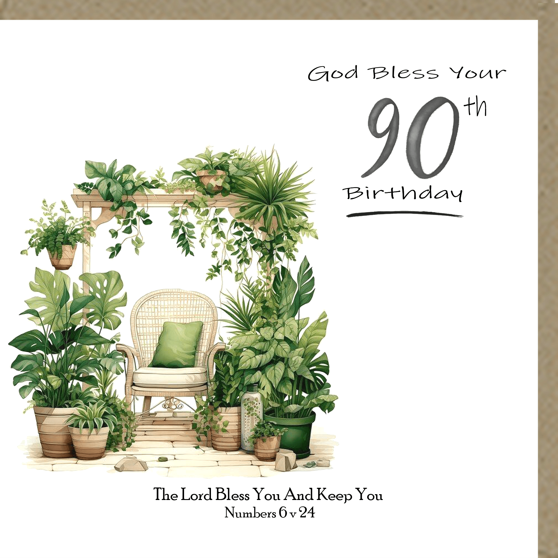 God Bless Your Birthday 90th Greetings Card