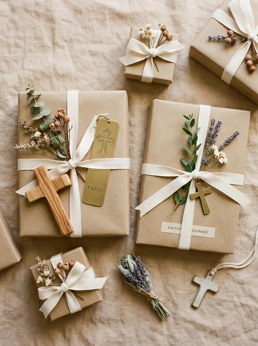 Curated Christian greeting card bundles and gift sets on rustic table
