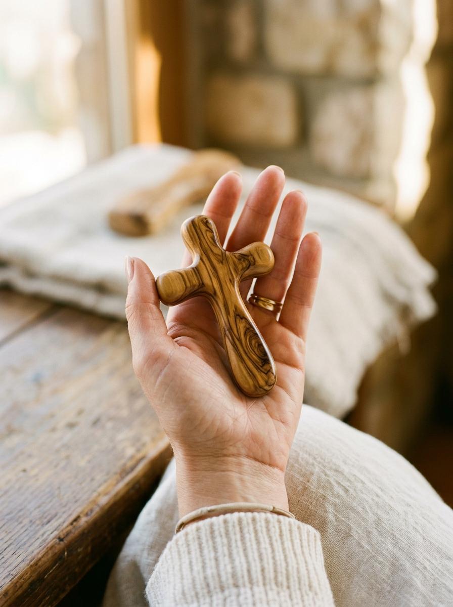 Bethlehem Olive Wood Holding Cross
