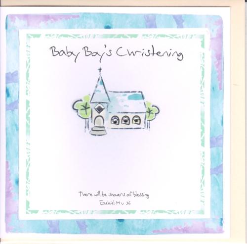 Potty Mouse Baby Boy's Christening Greetings Card