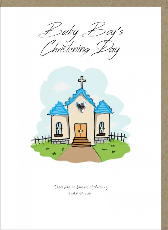 Potty Mouse Greetings Card Christening Boy