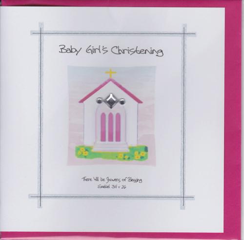 Potty Mouse Baby Girl's Christening Greetings Card