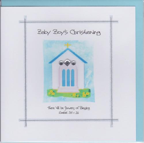 Potty Mouse Baby Boy's Christening Greetings Card