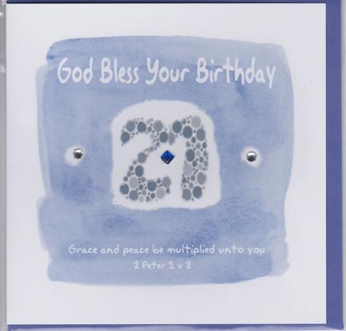 Potty Mouse - God Bless Your Birthday 21st Greetings Card