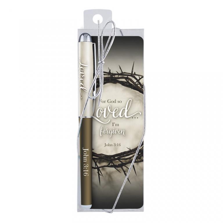 For God So Loved Gift Pen with Bookmark