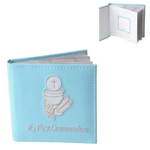 1st Communion Leather Look Photo Album - Blue