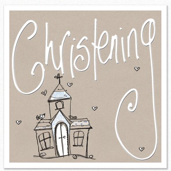 Tracey Russell Greetings Card Christening Boy