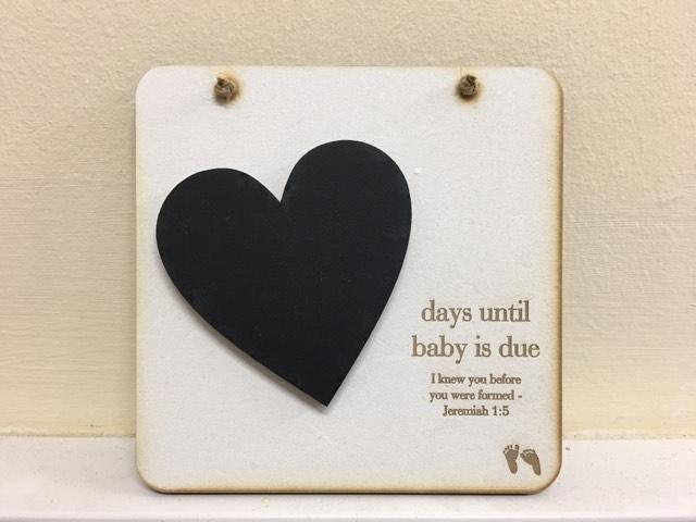 Countdown Heart Plaque Baby
