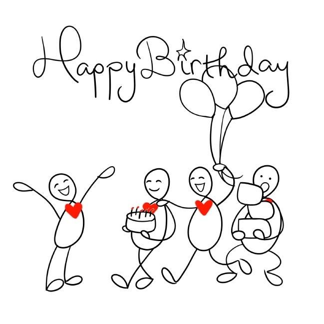 Greetings Card - Birthday Bringing Cake