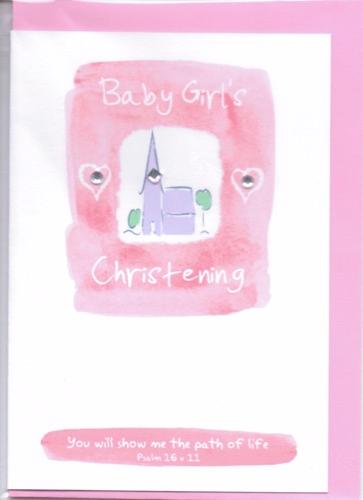 POTTY MOUSE - BABY GIRLS CHRISTENING GREETINGS CARD
