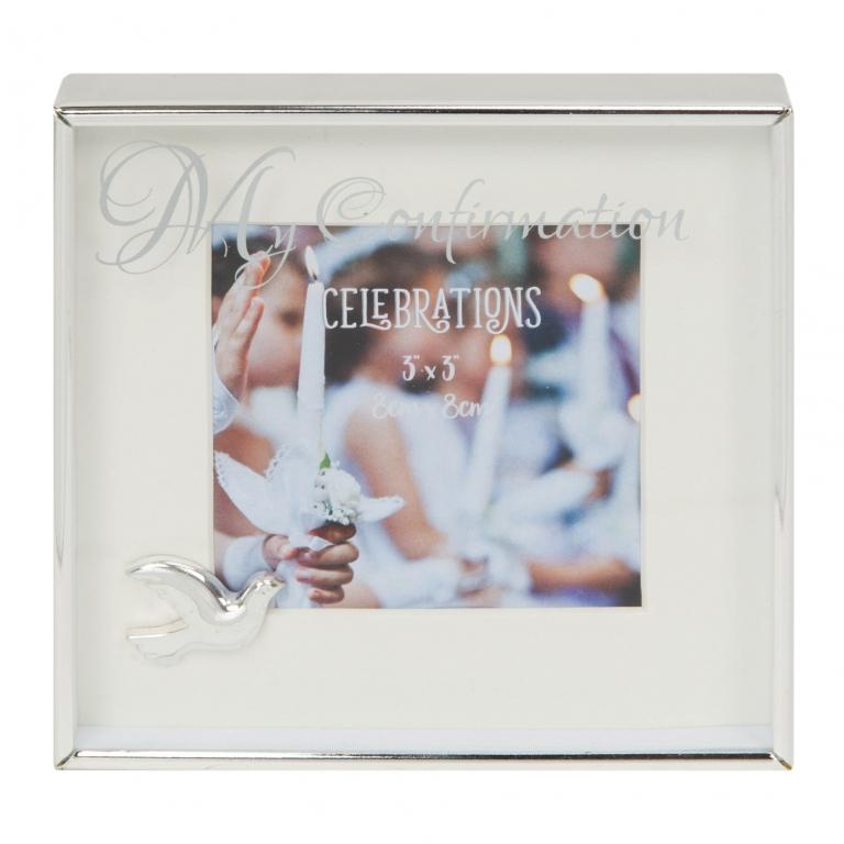 Silverplated Box Frame 3" x 3" - Confirmation