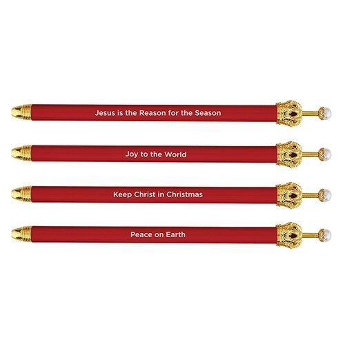 Christmas Crown Pen - Red Pack of 12
