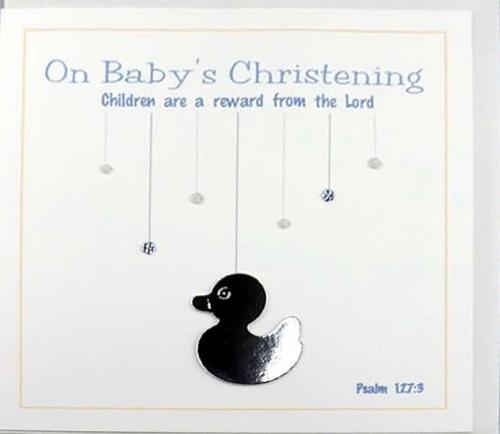 Dangles On Baby's Christening Blue